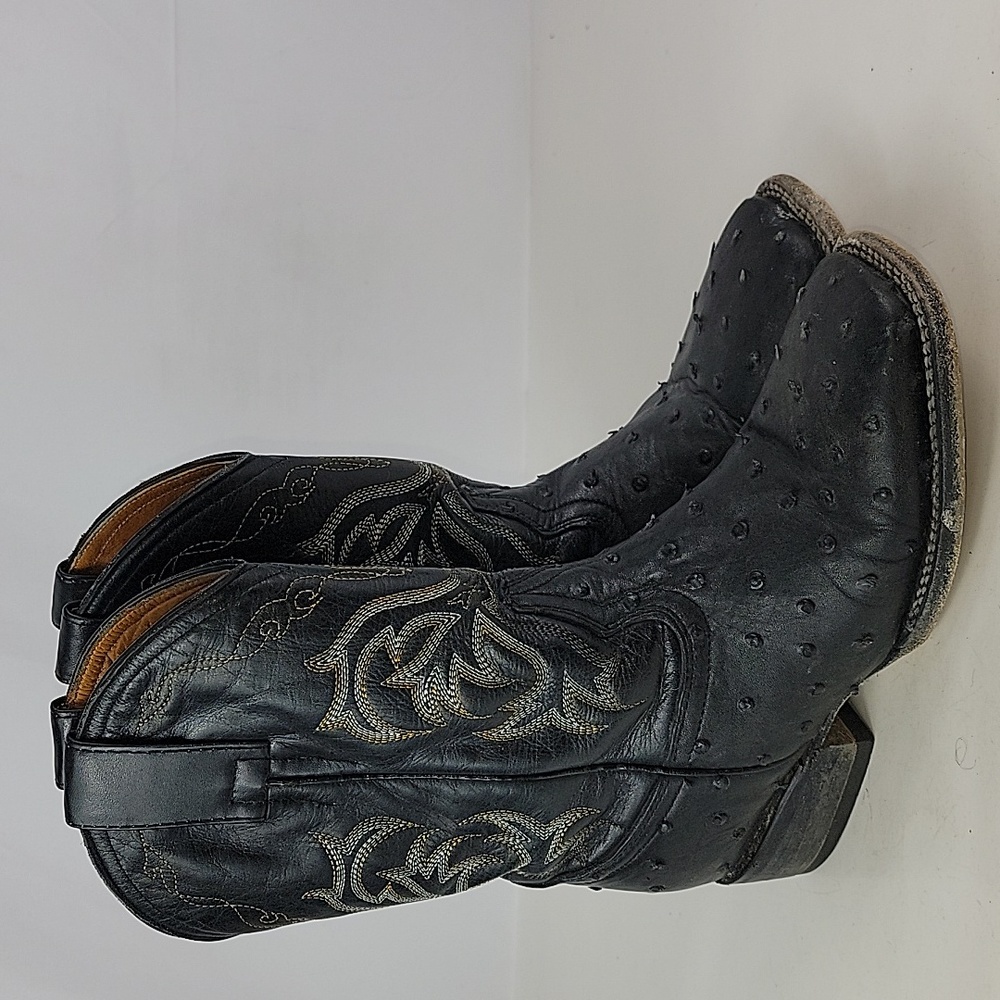 Women's Black Embroidered Heeled Boots